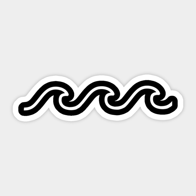 Wave Swirls - Minimal Outline of Ocean wave Sticker by mangobanana